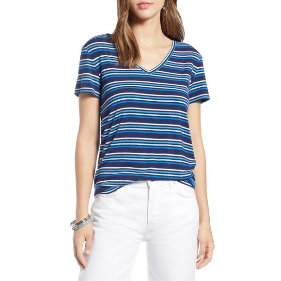 NWT Nordstrom Halogen Modal Jersey V-Neck Tee Top - Picture 1 of 6